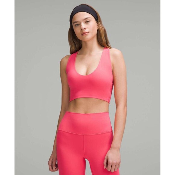 LULULEMON Bend This Scoop And Cross Glaze Pink Sports Bra Tank, Size L/XL - Picture 5 of 15